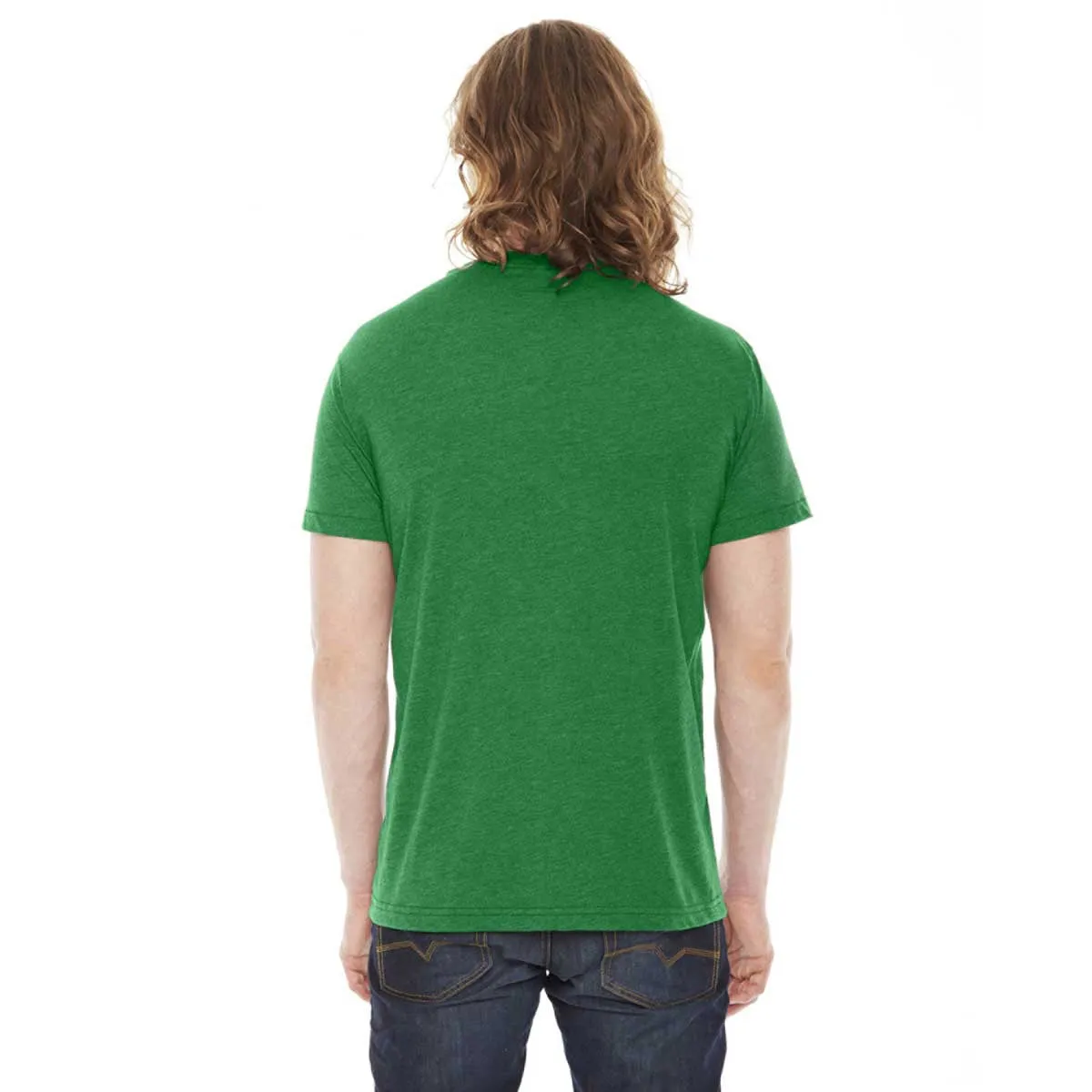 American Apparel Unisex Heather Kelly Green 50/50 Short Sleeve Tee