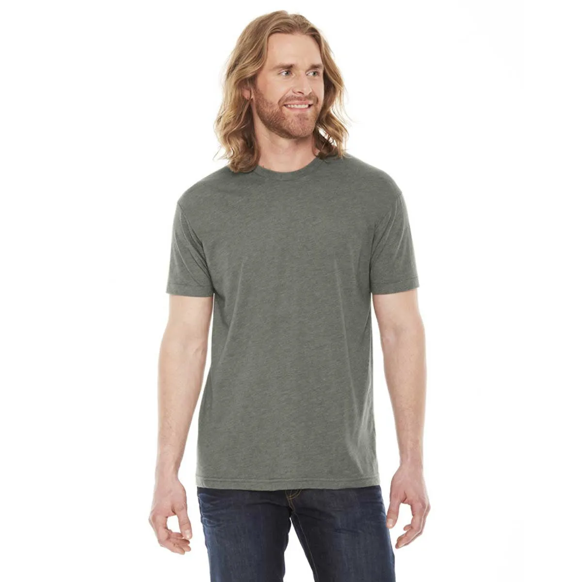 American Apparel Unisex Heather Lieutenant 50/50 Short Sleeve Tee