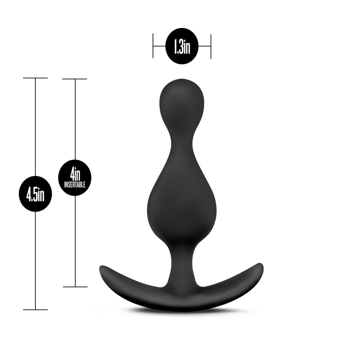 Anal Adventures Platinum By Blush® | Wave Black 4.5-Inch Anal Plug