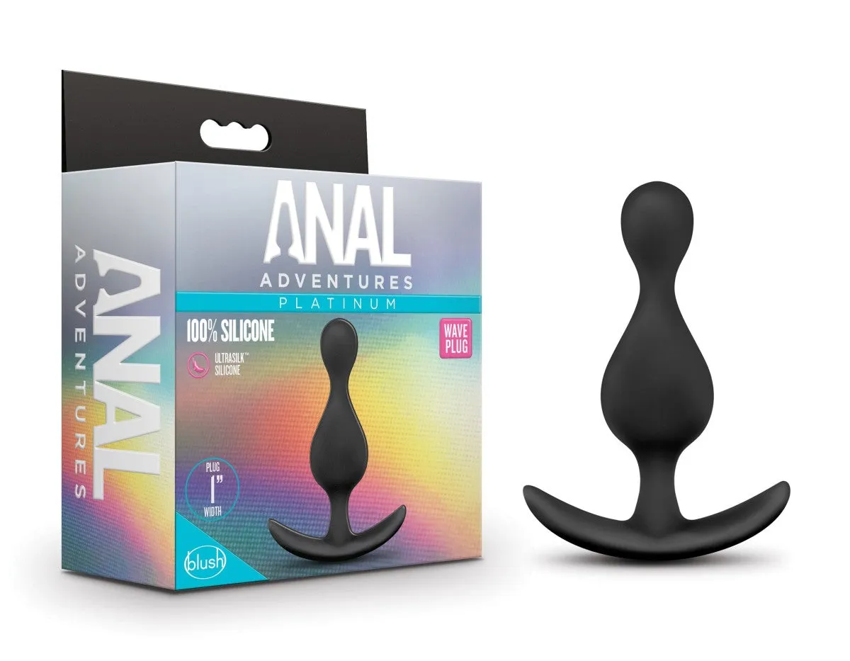 Anal Adventures Platinum By Blush® | Wave Black 4.5-Inch Anal Plug