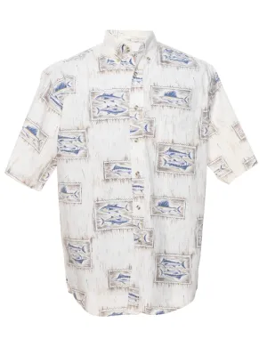 Animal Print Hawaiian Shirt - M