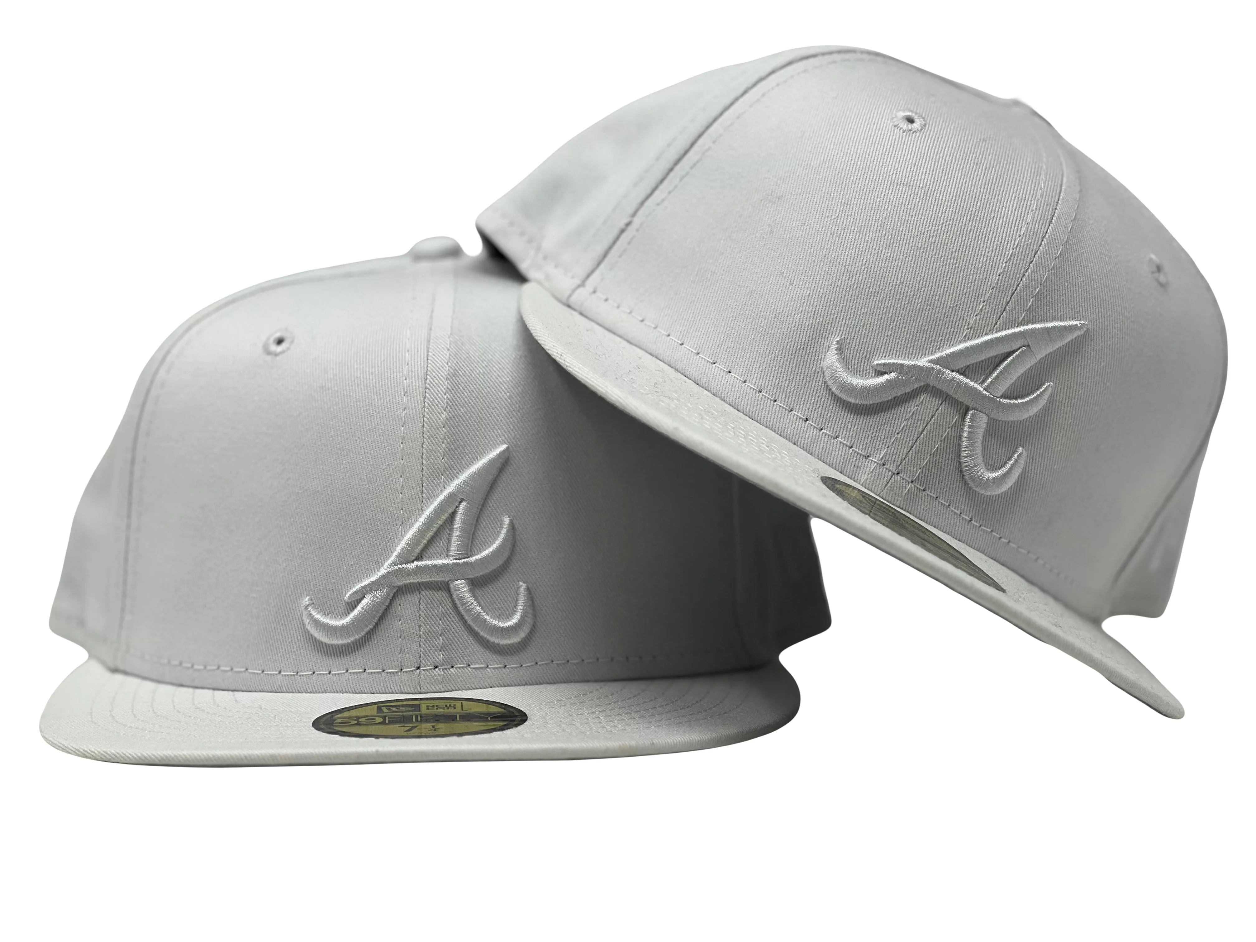 Atlanta Braves All White 59Fifty New Era Fitted Hat