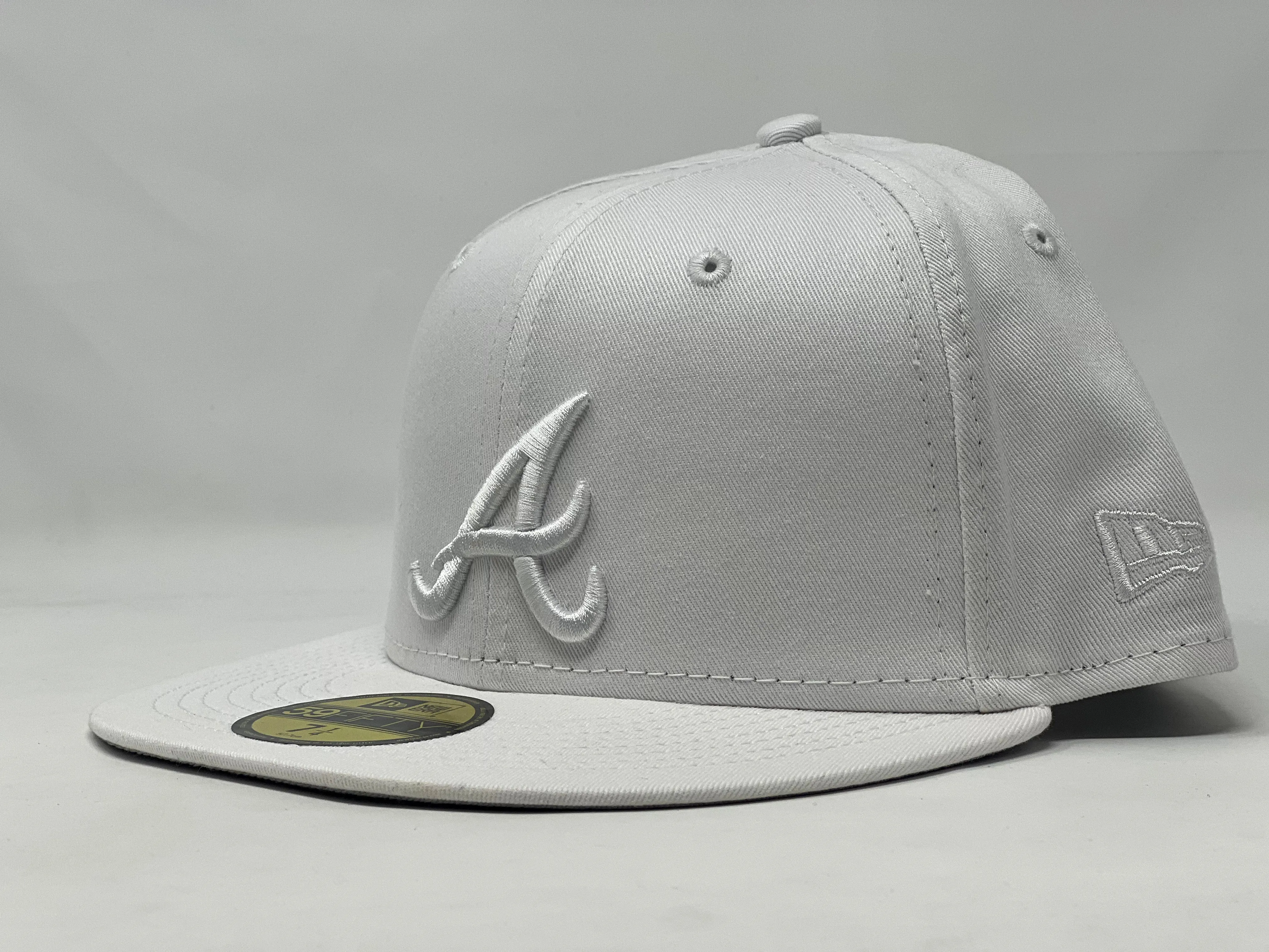 Atlanta Braves All White 59Fifty New Era Fitted Hat