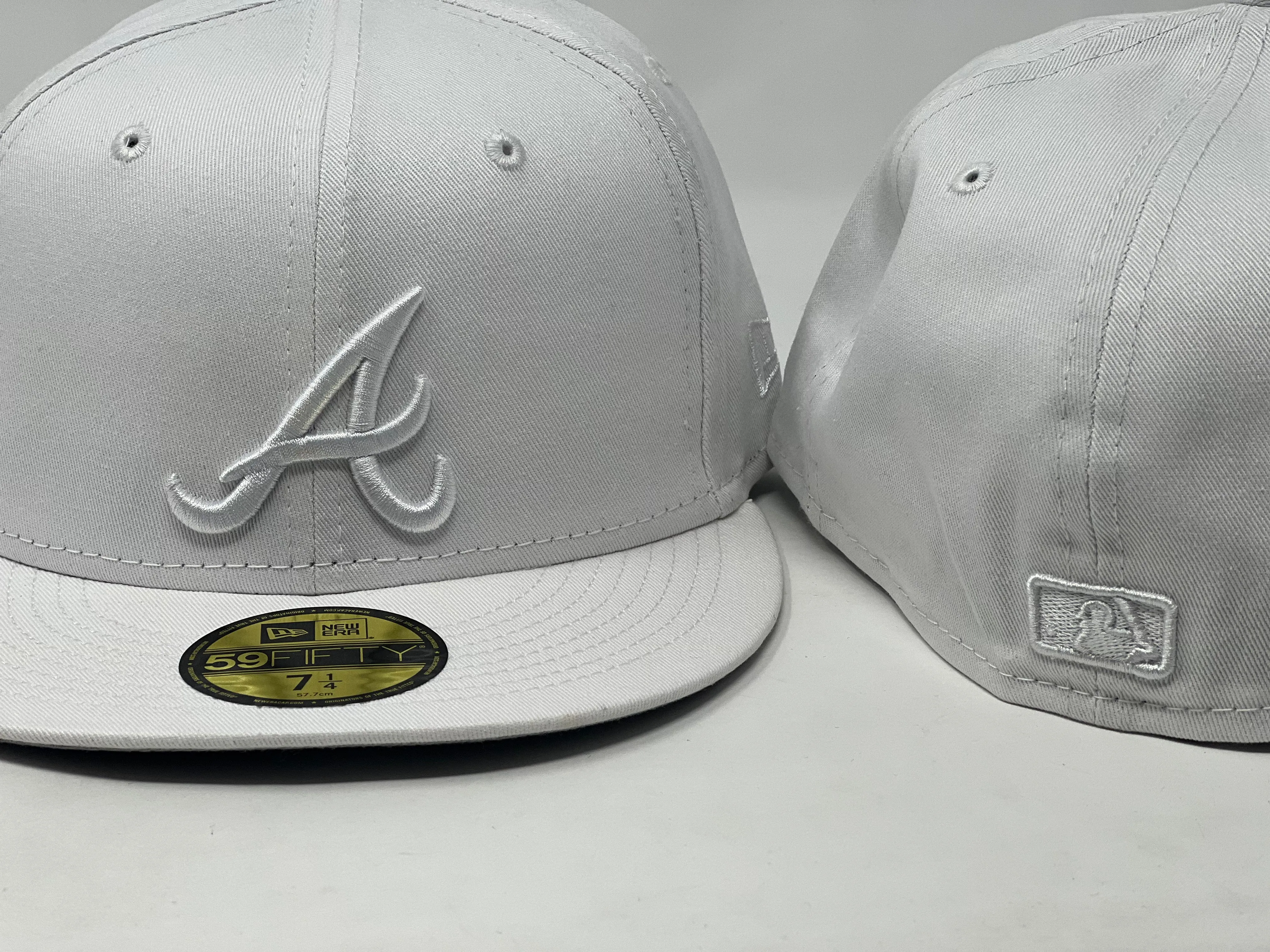 Atlanta Braves All White 59Fifty New Era Fitted Hat