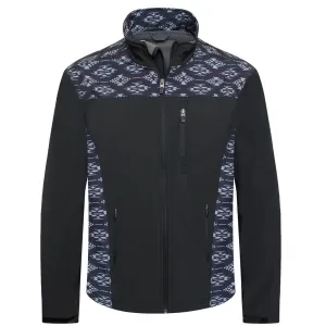 Avalon Men's Black & Grey Aztec Softshell Jacket