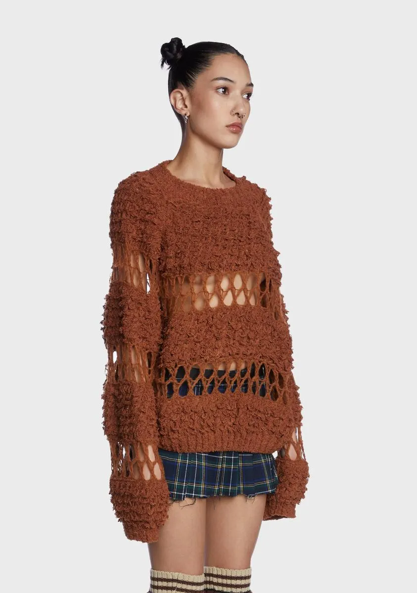 Be Thankful Boucle Knit Sweater