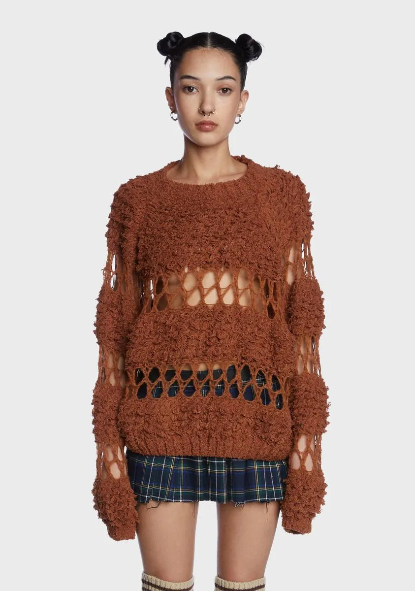 Be Thankful Boucle Knit Sweater