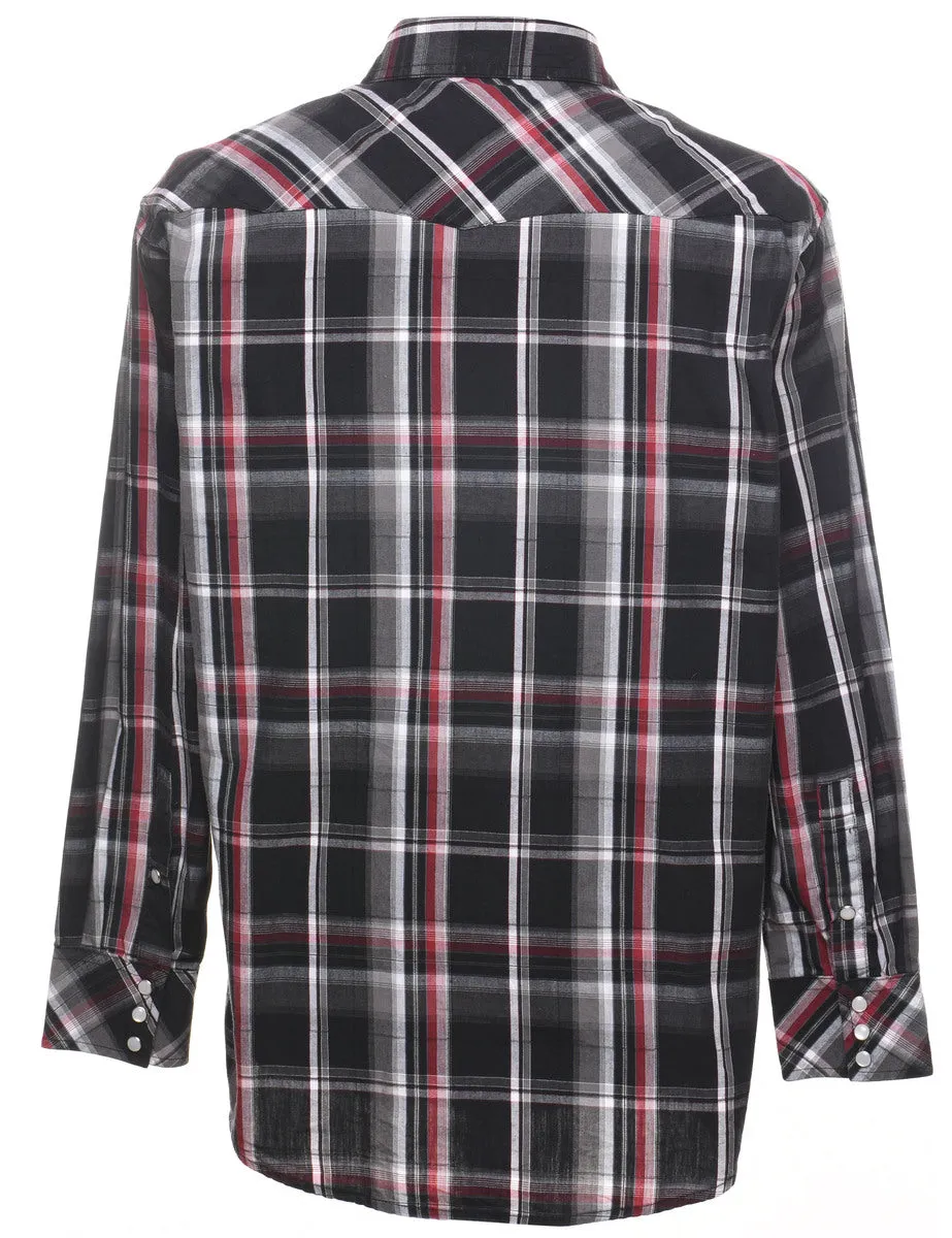 Black & Red Checked Western Shirt - M