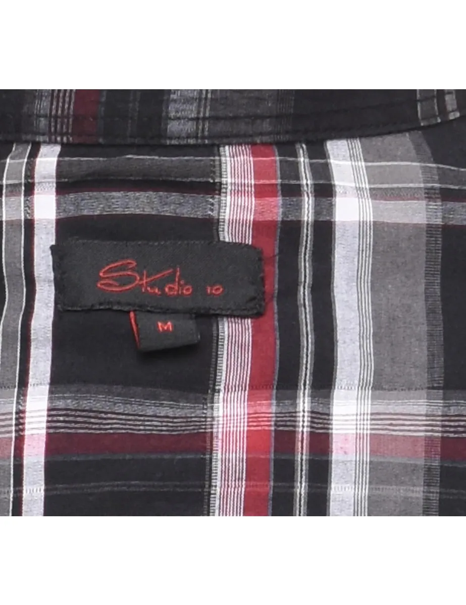 Black & Red Checked Western Shirt - M