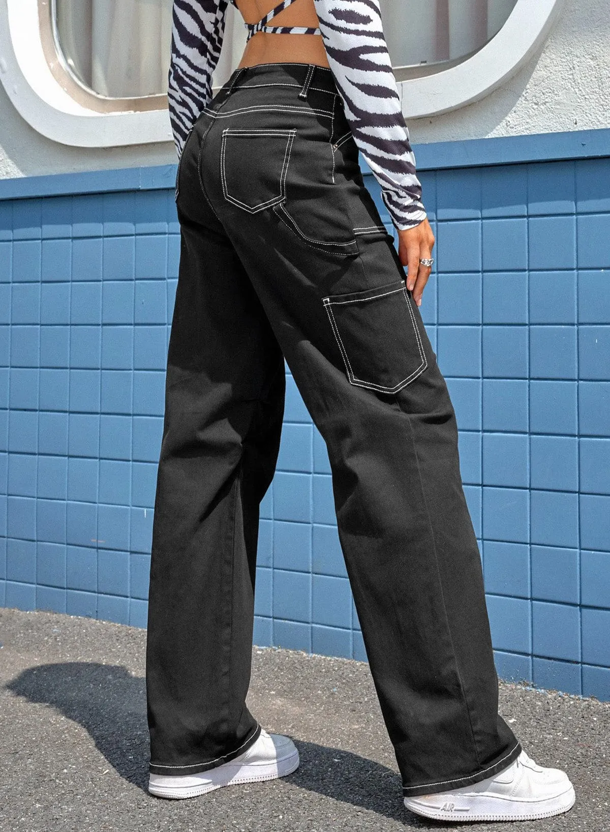 Black Cargo Pants with a Modern Twist