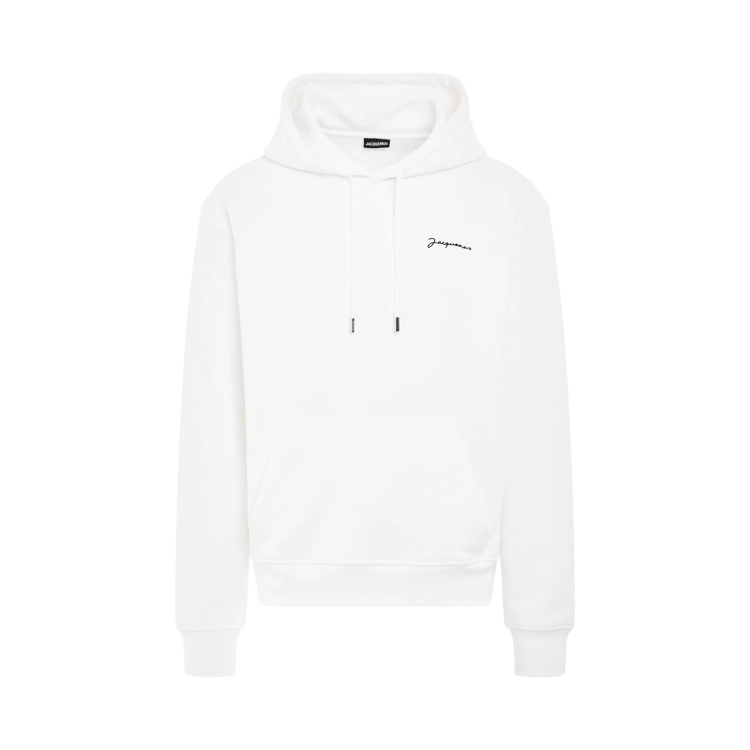 Brode Embroidered Logo Hoodie in White