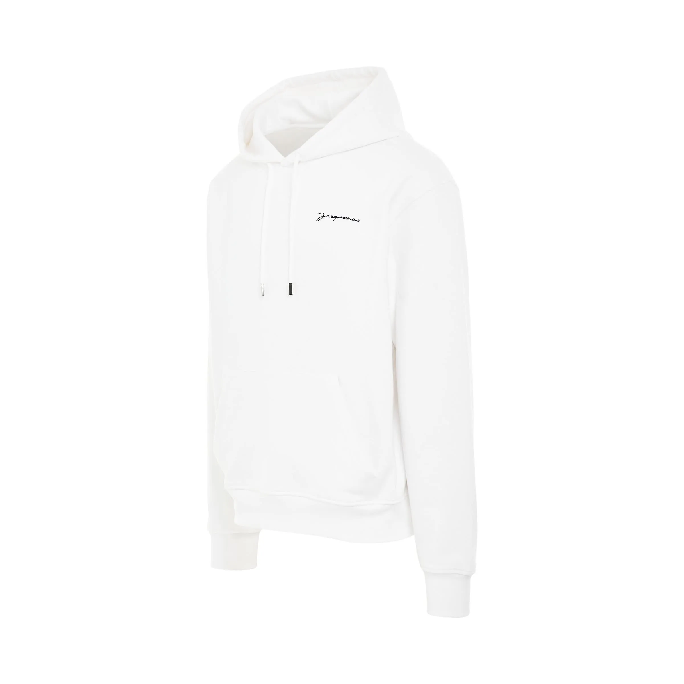 Brode Embroidered Logo Hoodie in White