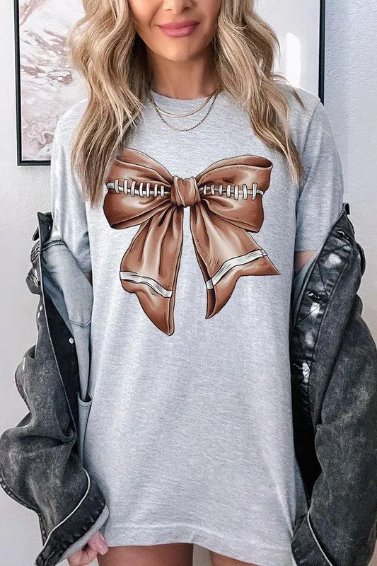 Coquette Football Bow Graphic Tee