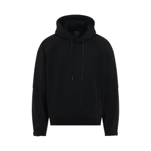 Cotton Layered Jersey Hoodie in Black