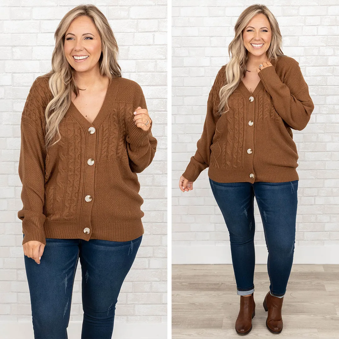 Cozy And Cute Cardigan, Brown