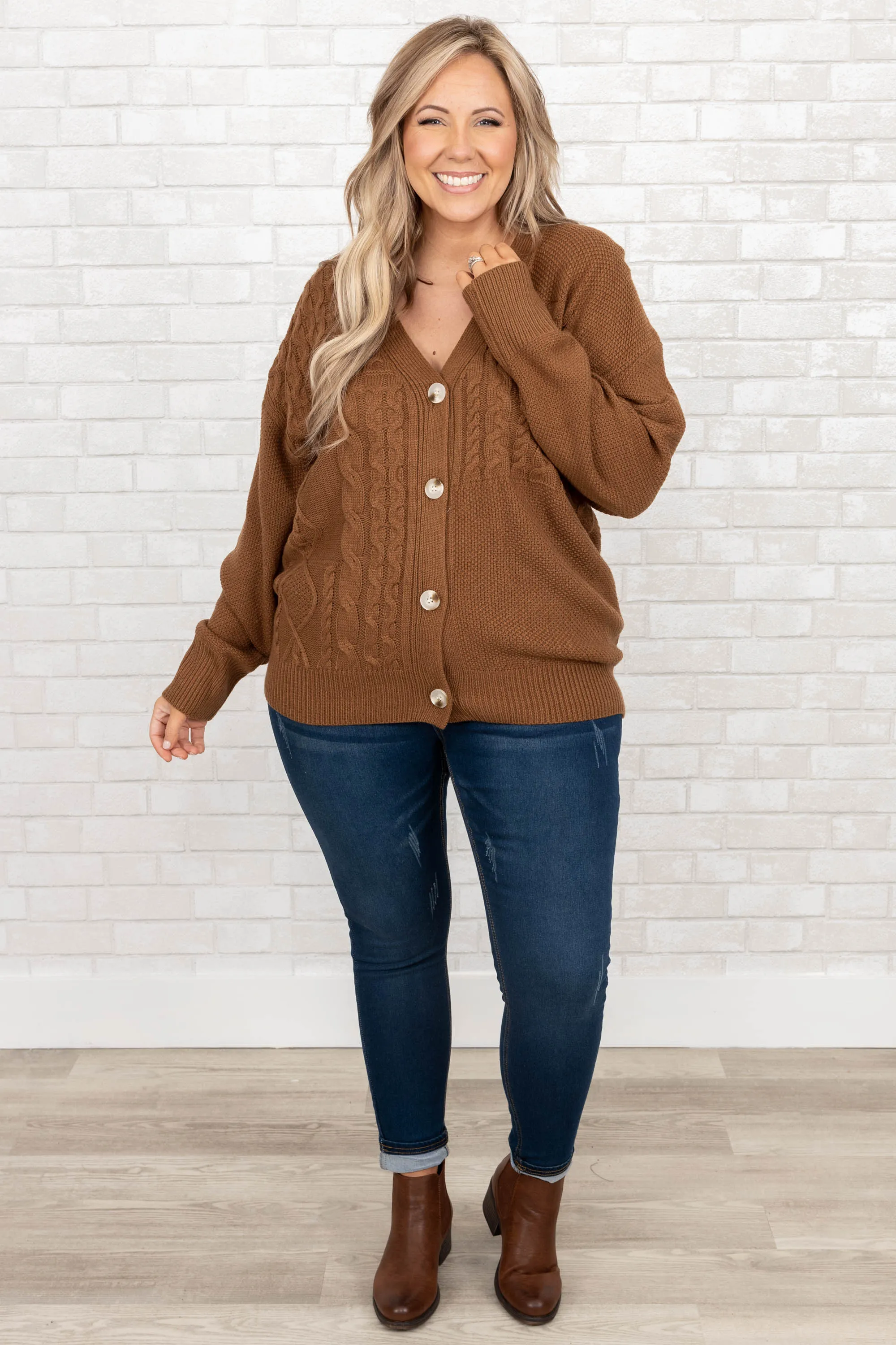 Cozy And Cute Cardigan, Brown