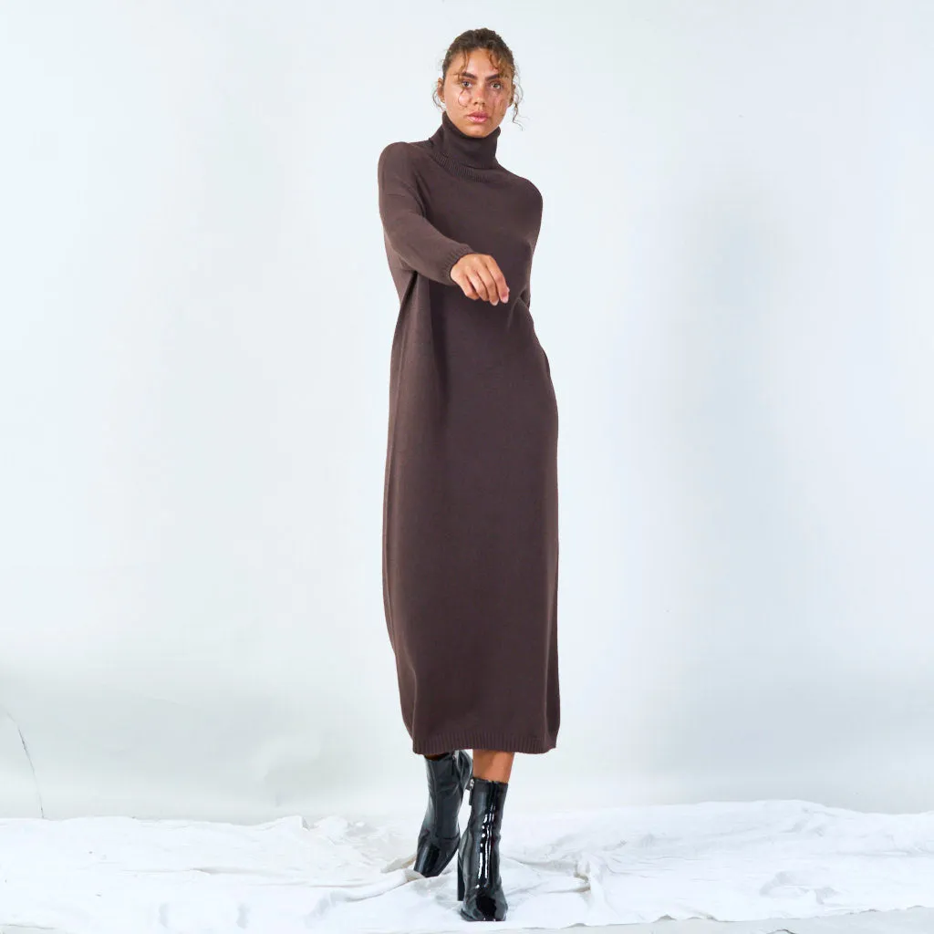 Cozy turtleneck long sweater dress wholesale