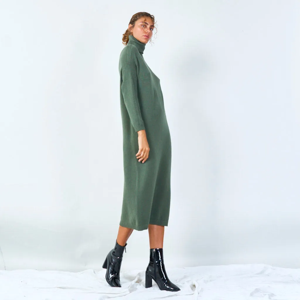 Cozy turtleneck long sweater dress wholesale