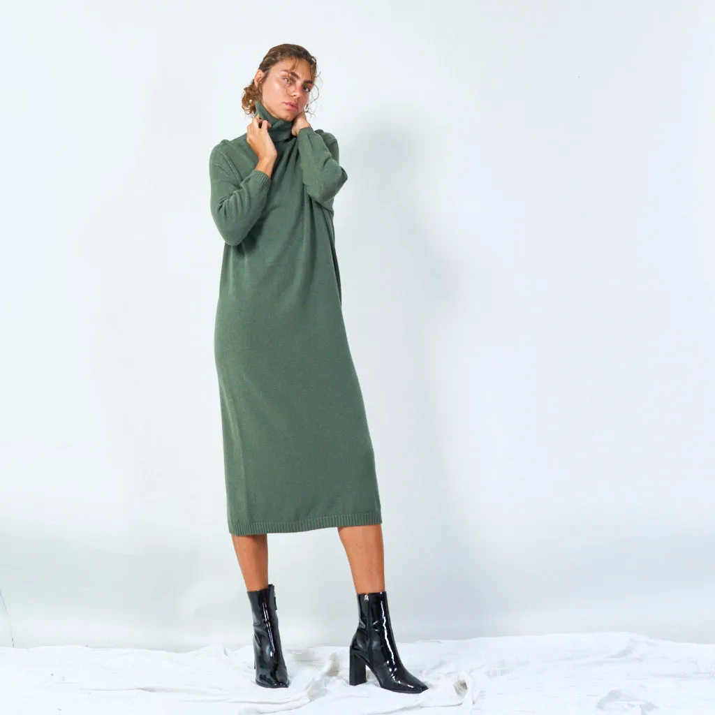 Cozy turtleneck long sweater dress wholesale