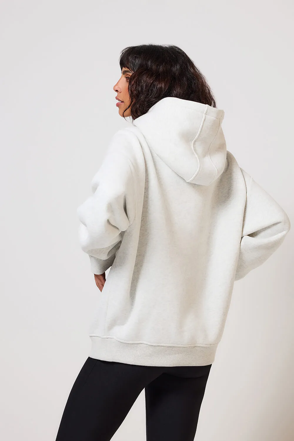 Curve Heavyweight Oversized Hoodie - Light Grey Marl