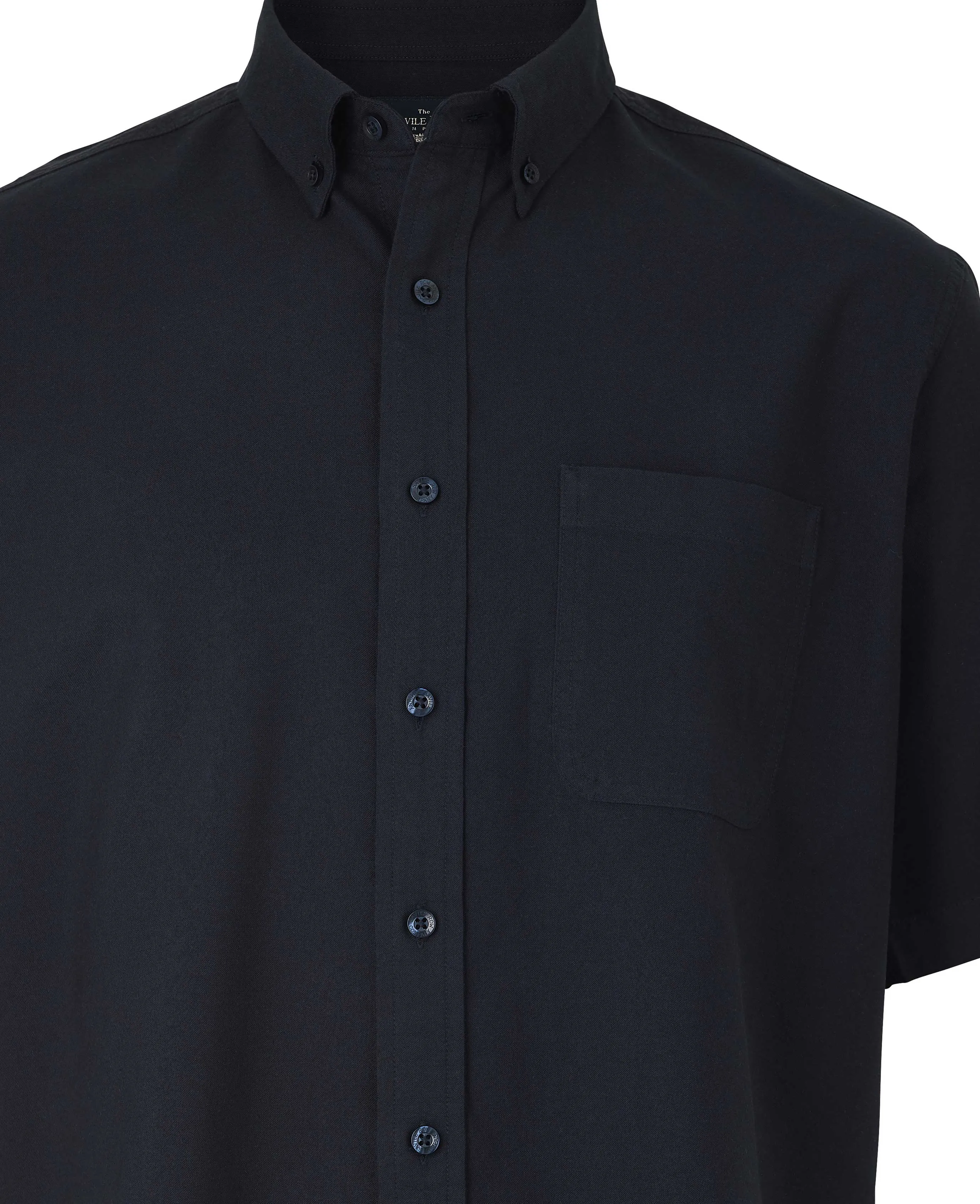 Dark Navy Classic Fit Short Sleeve Oxford Shirt