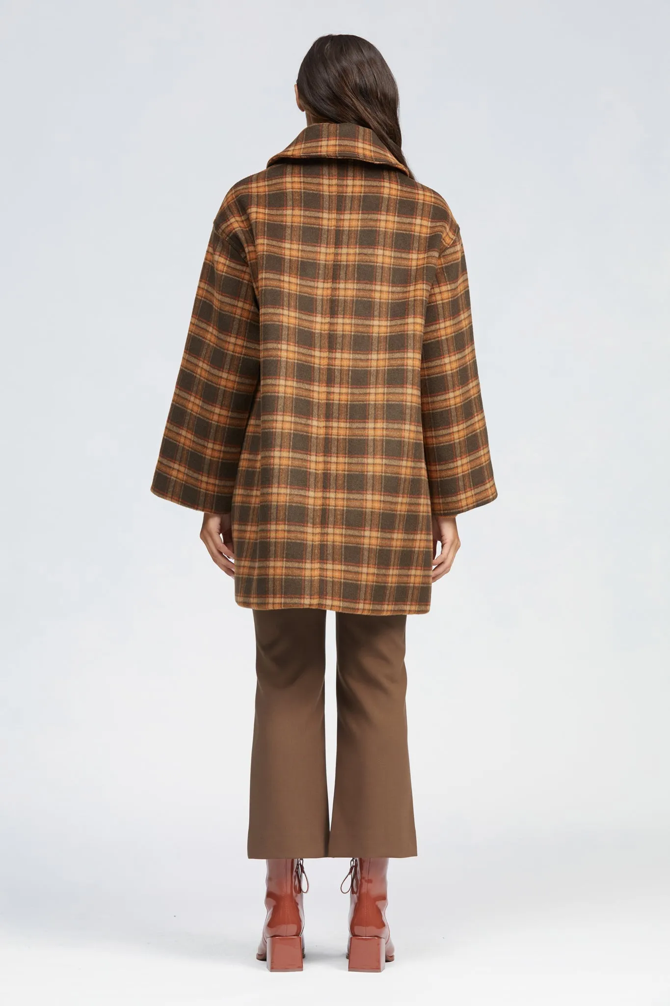 Darmowy Coat Brown/Orange Check