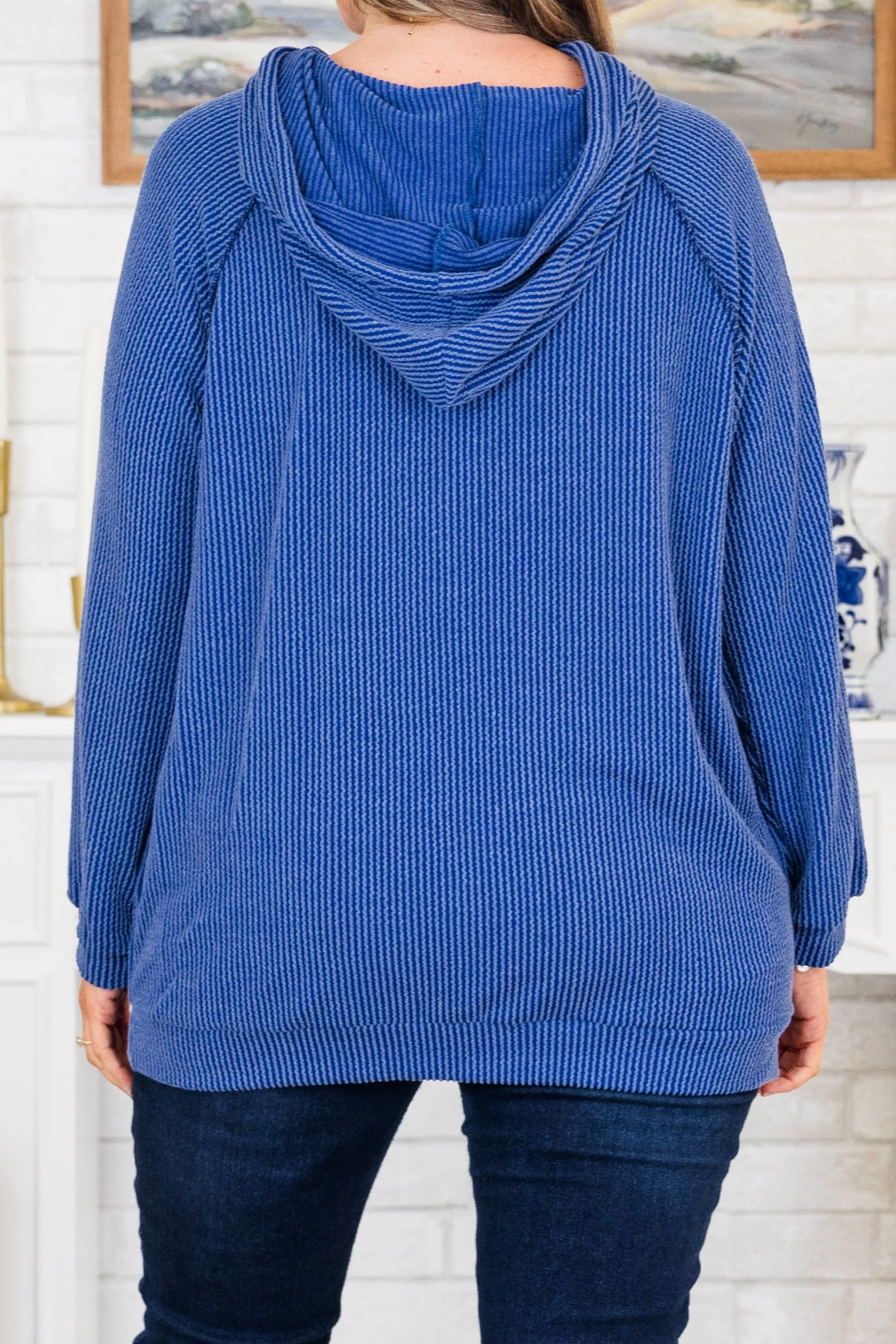 Fireside Cozy Hoodie, Indigo