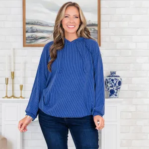 Fireside Cozy Hoodie, Indigo