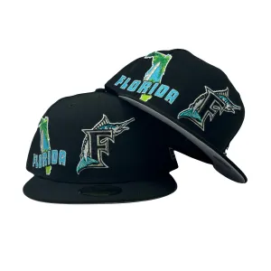 Florida Marlins State Map 59Fifty New Era fitted Hat