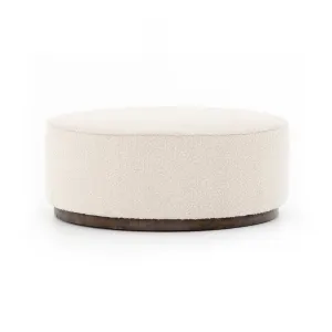 Four Hands Sinclair Large Round Ottoman in Knoll Natural