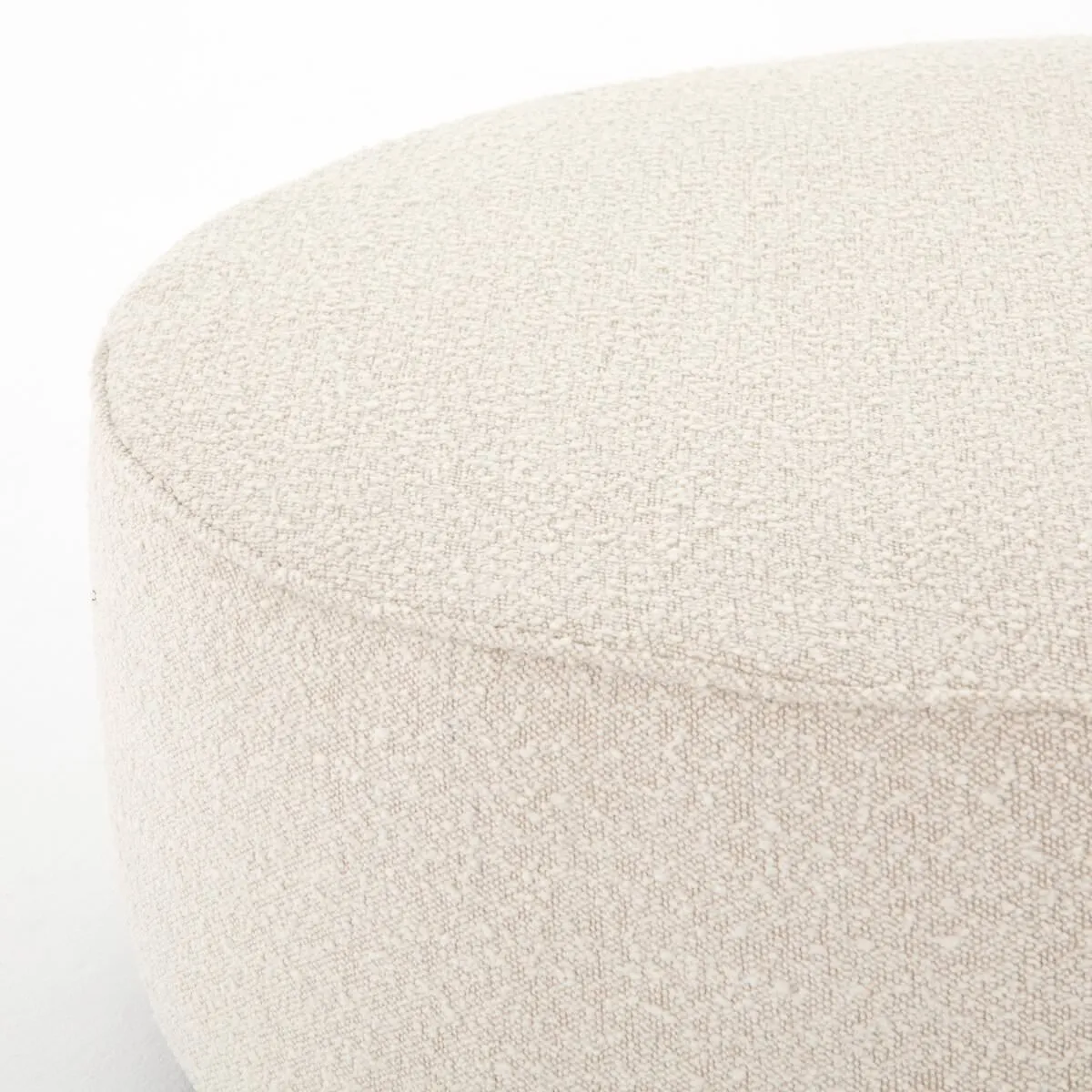 Four Hands Sinclair Large Round Ottoman in Knoll Natural