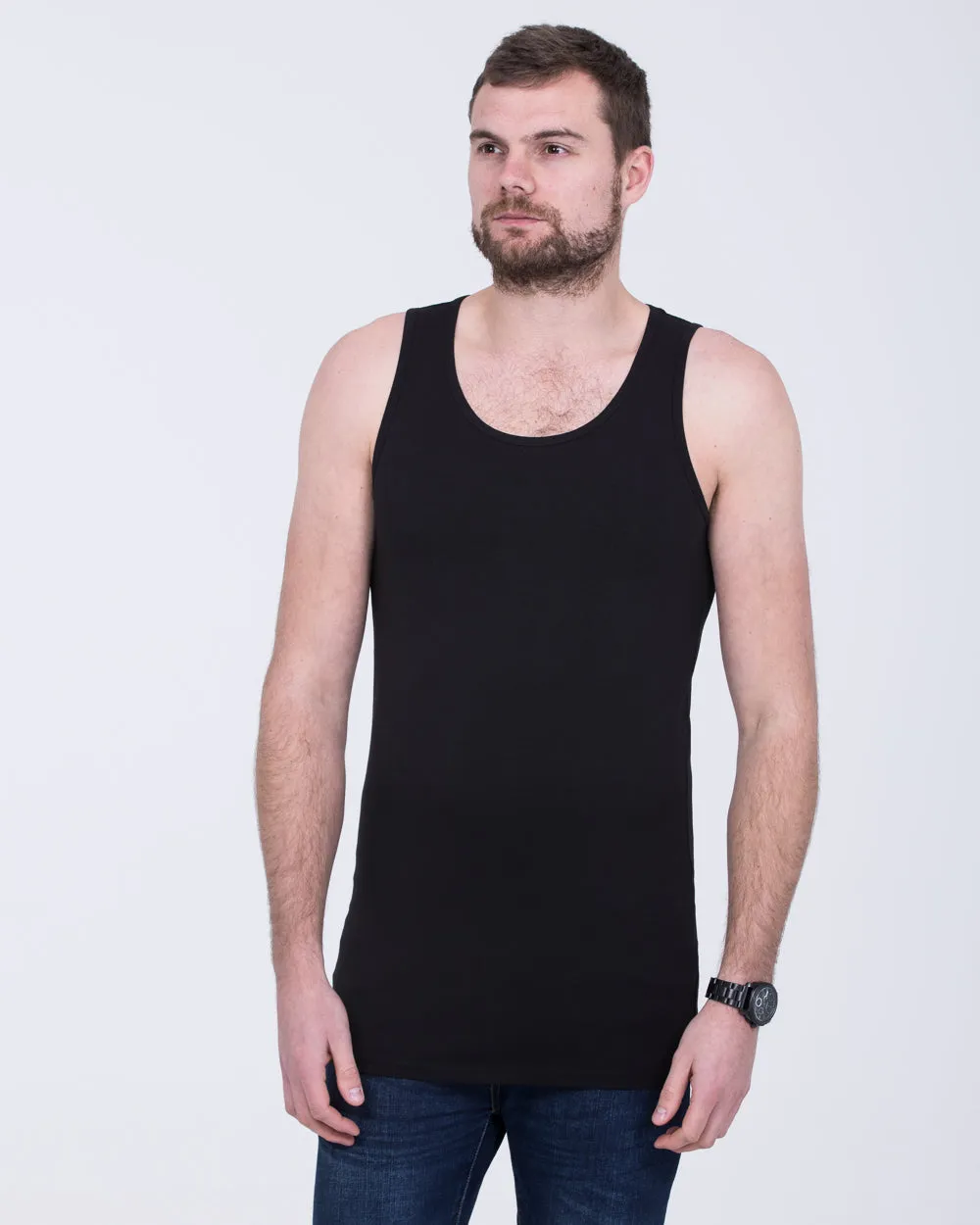 Girav Sleeveless Tall Vest (black) Twin Pack