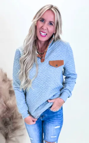 Heather Grey Diamond Pullover Sweater