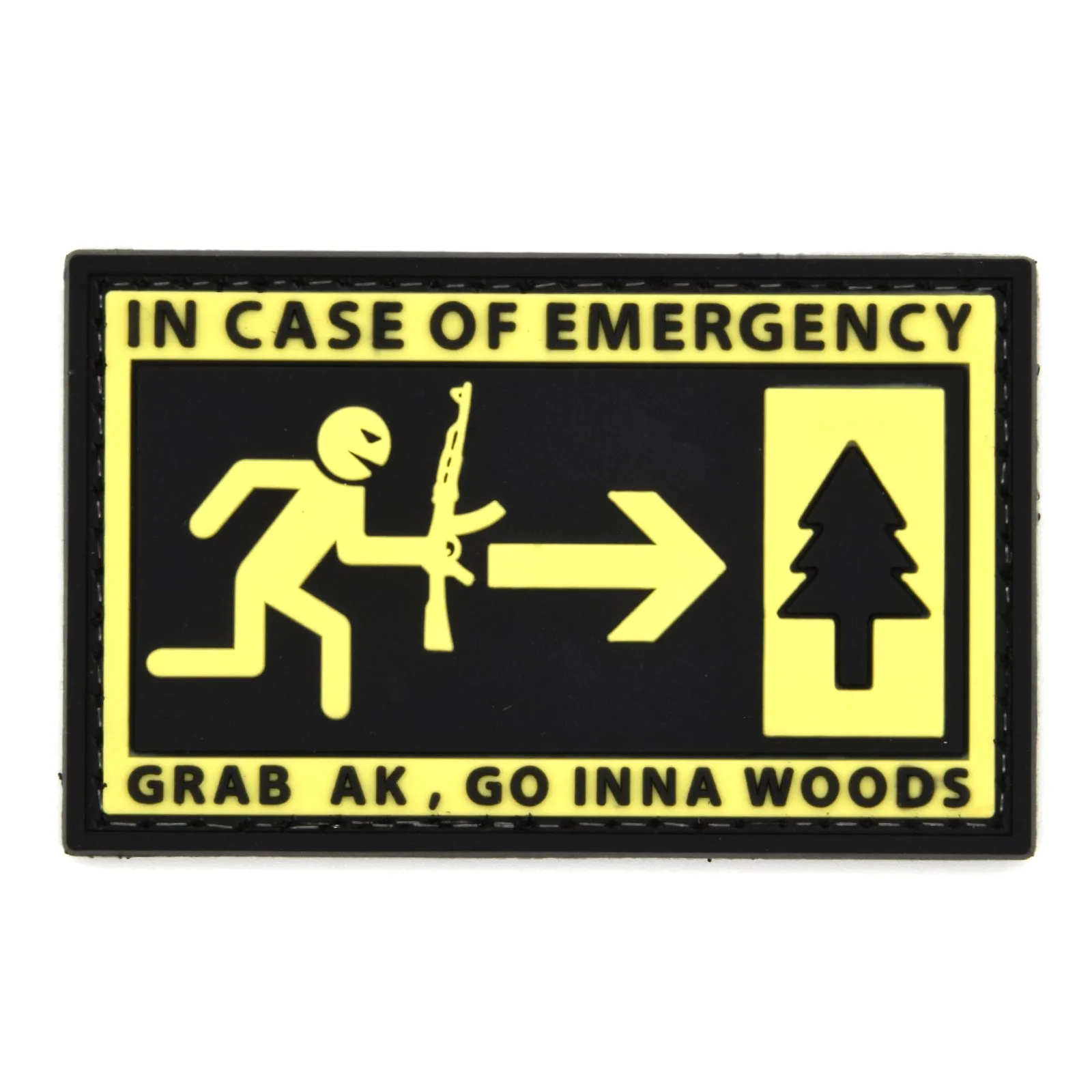 In Case of Emergency Grab AK Patch Yellow