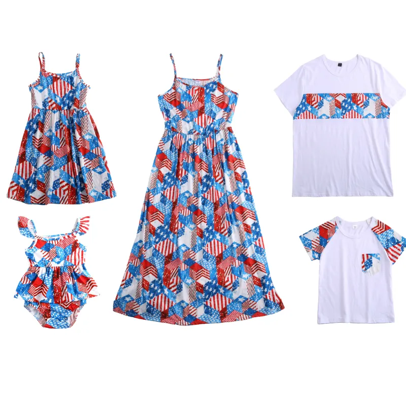 Independence Day Tshirts & Dresses Family Matching Sets