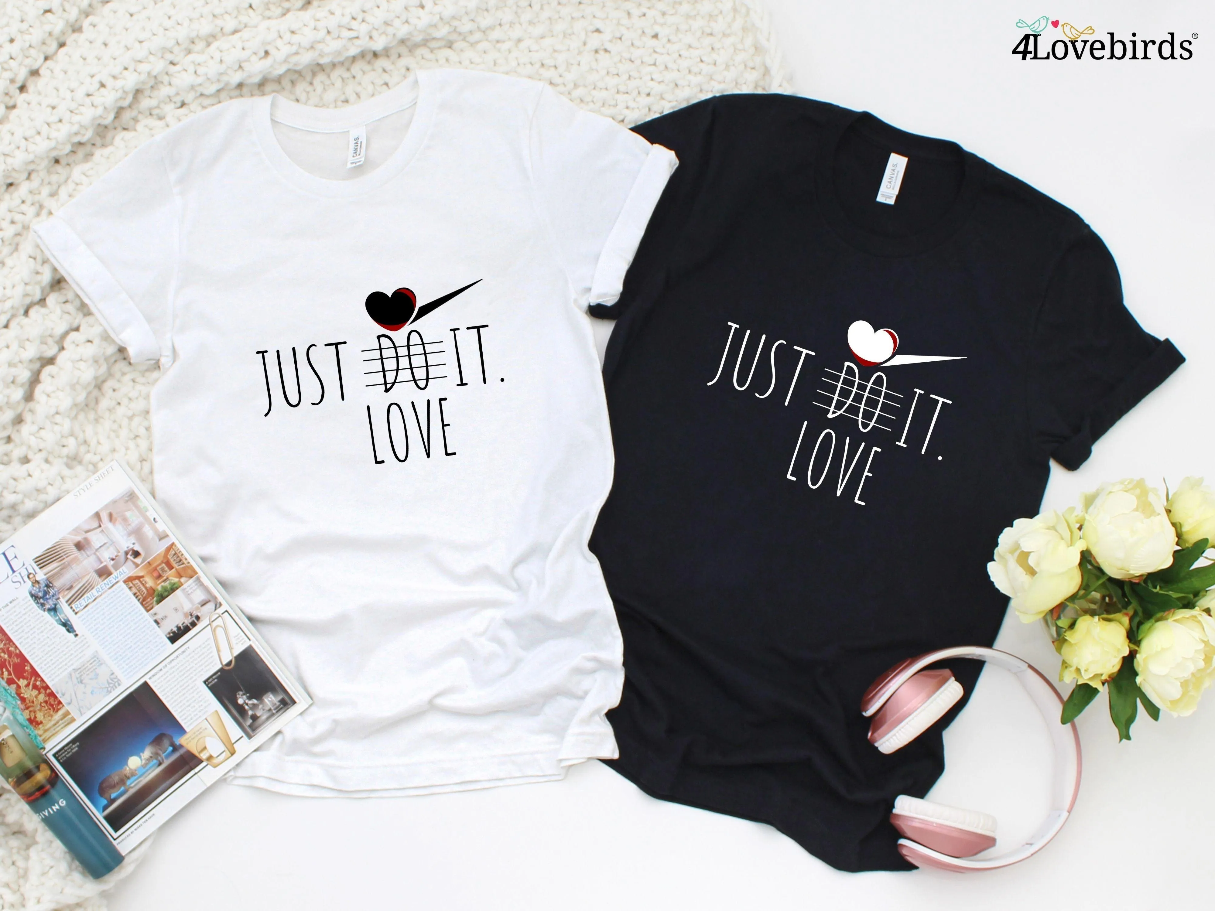 Just Love It Hoodie, Matching Couple Sweatshirts, Longsleeve shirt for Couples, Matching Couple, Valentine's Day Gifts, Wedding Gifts, Gift