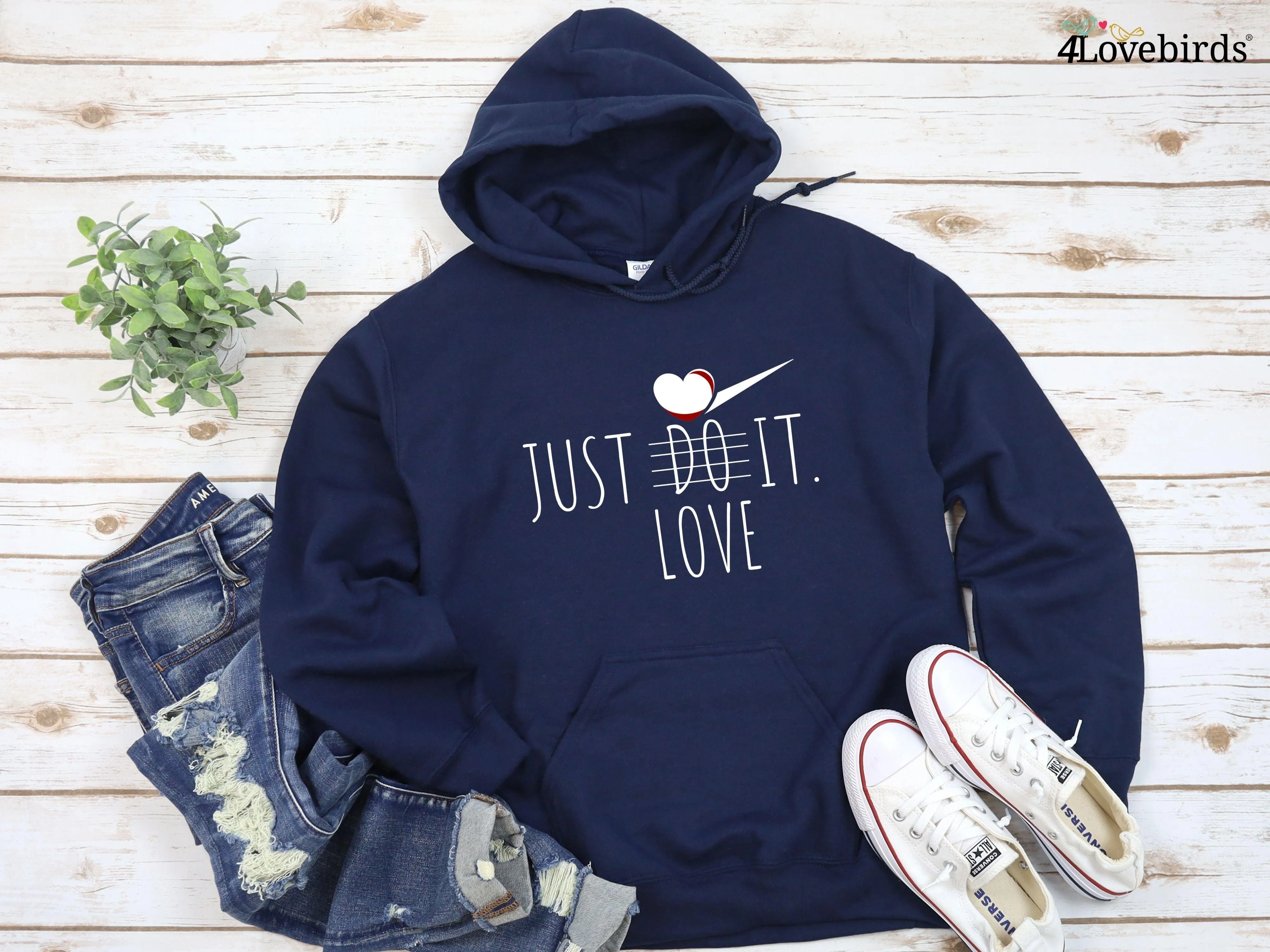 Just Love It Hoodie, Matching Couple Sweatshirts, Longsleeve shirt for Couples, Matching Couple, Valentine's Day Gifts, Wedding Gifts, Gift