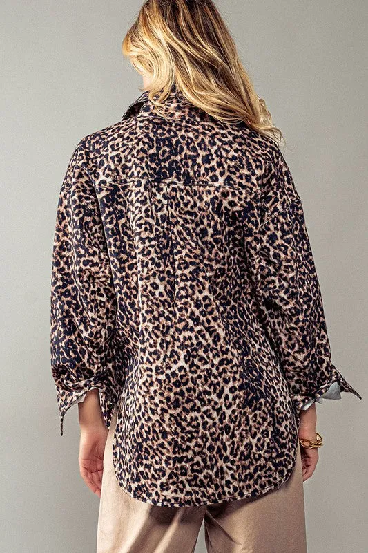 Leopard Print Work Jacket