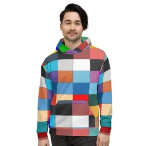 Mens Hoodies, Multicolor Block Style Hooded Shirt