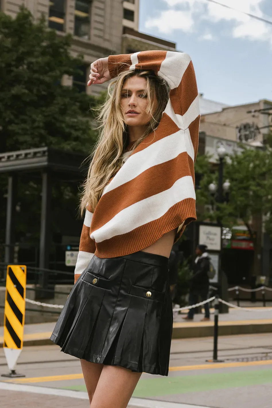 Micah Striped Sweater in Brown - FINAL SALE