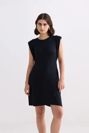 Muscle Tee Short Dress in Black