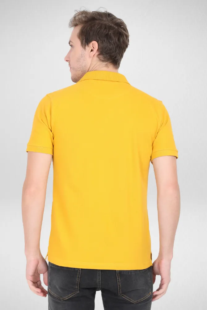 Mustard Yellow and Petrol Blue Polo T-Shirts Combo for Men