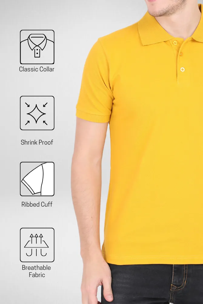 Mustard Yellow and Petrol Blue Polo T-Shirts Combo for Men