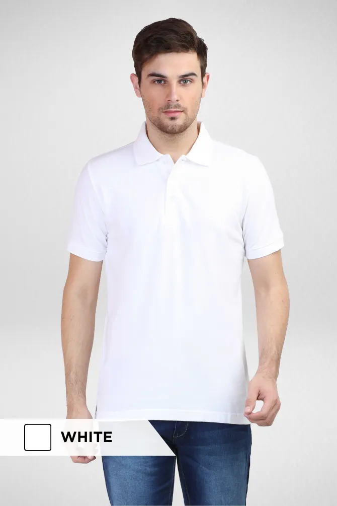 Pack Of 3 Polo T-Shirts White Black and Grey Melange for Men