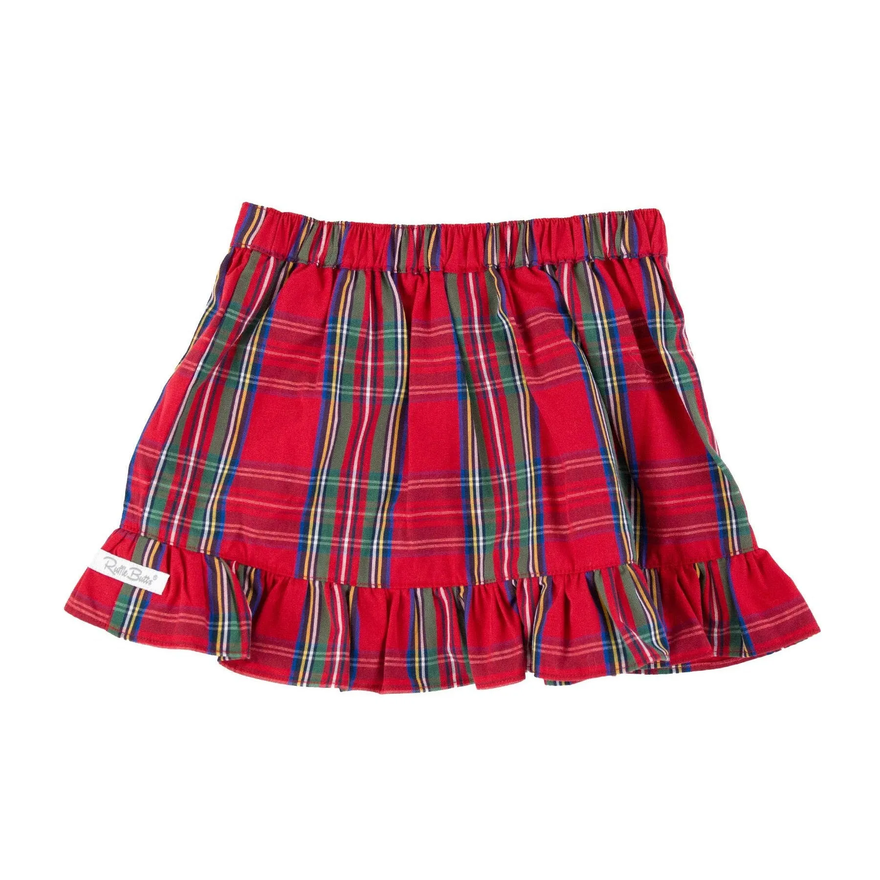 Red Tartan Plaid Ruffle Wrap Skirt