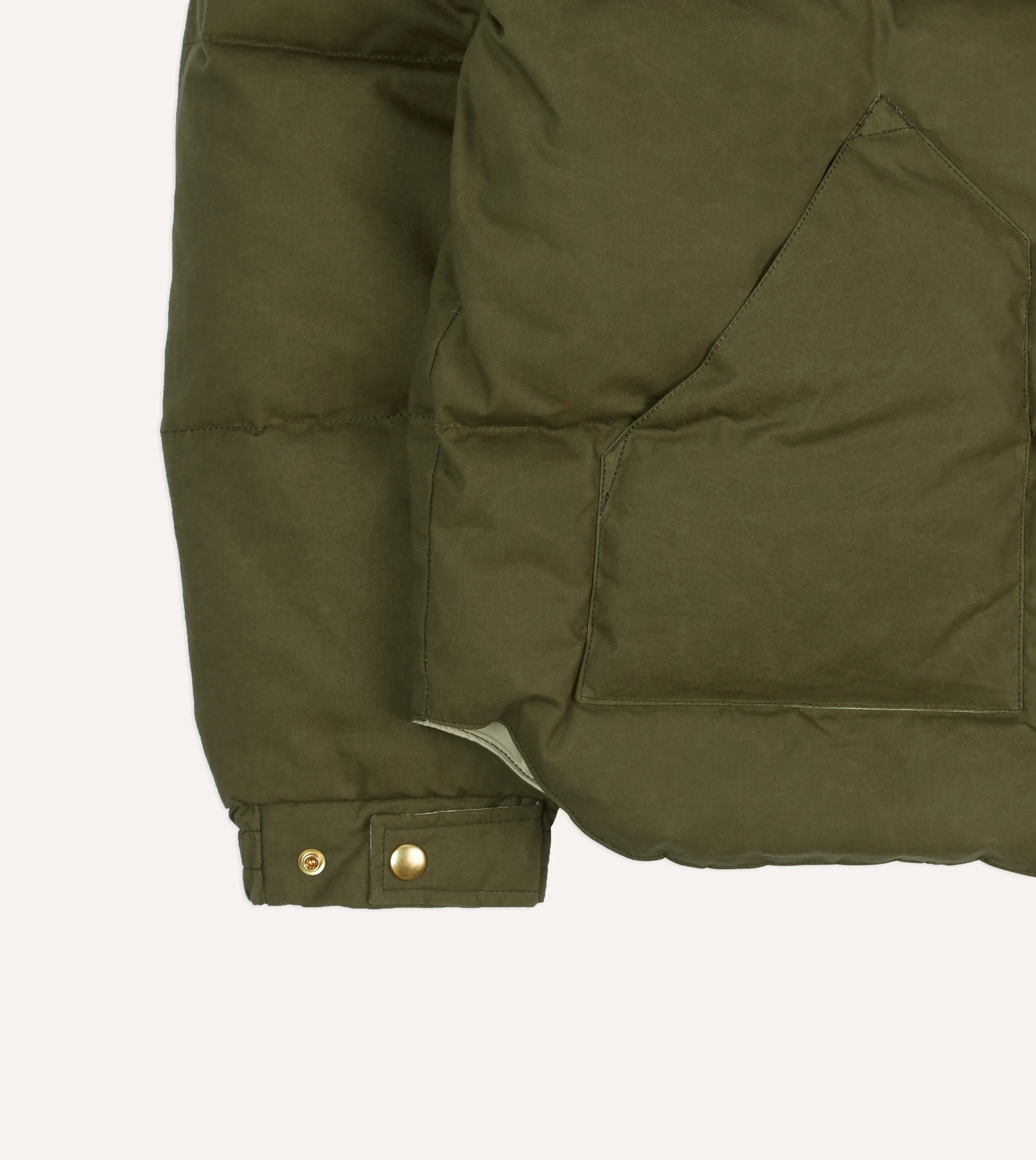 Rocky Mountain Featherbed for Drake's Olive Waxed Cotton Christy Down Jacket