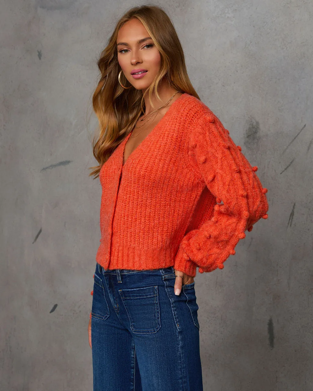 Samari Pom Pom Knit Cardigan