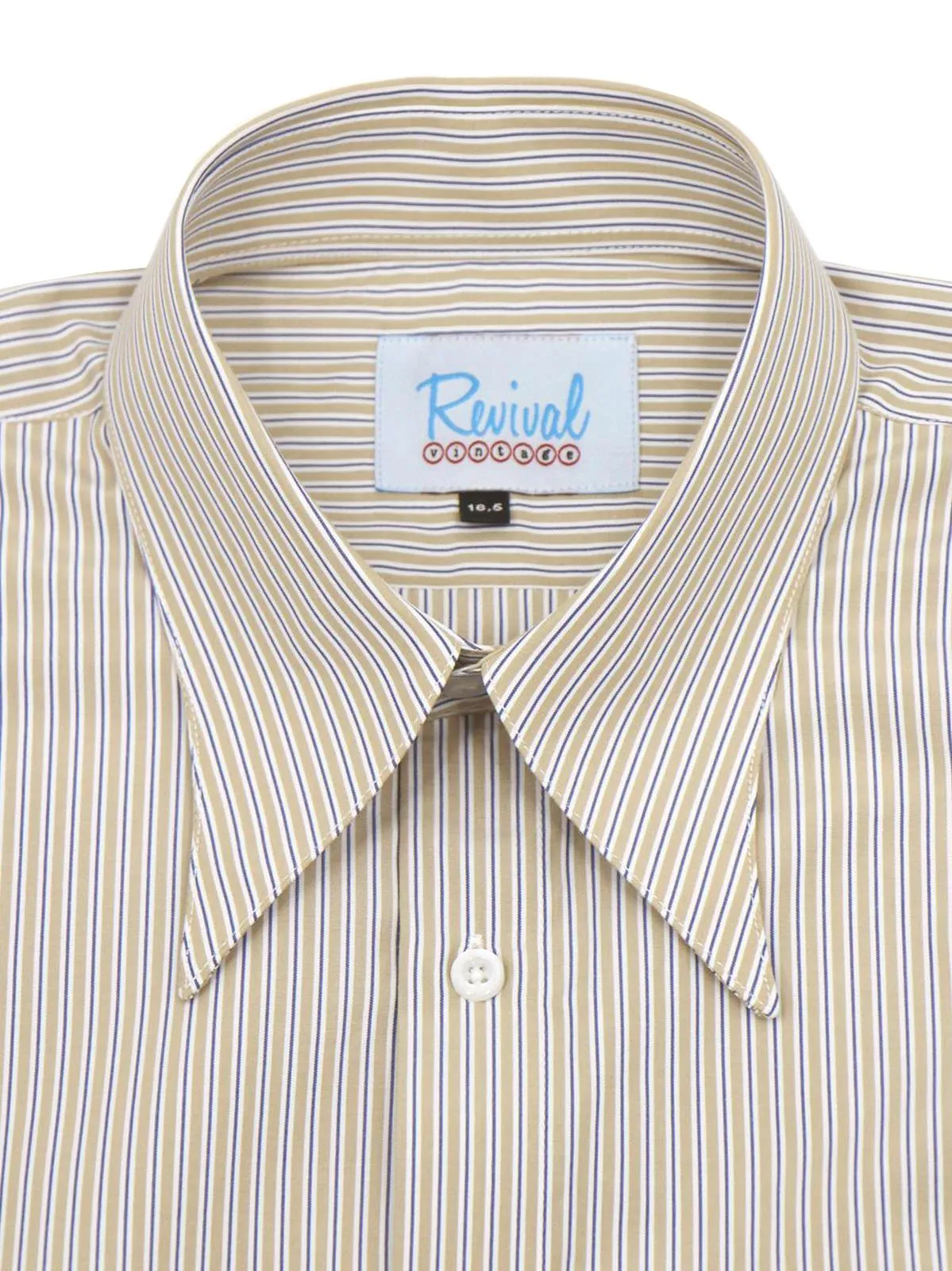 Sepia Heathfield Stripe Forties Spearpoint Collar Shirt