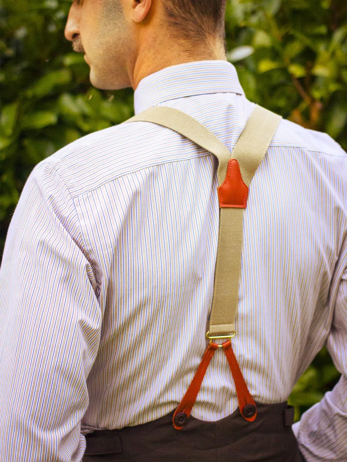 Sepia Heathfield Stripe Forties Spearpoint Collar Shirt