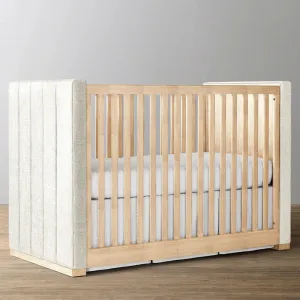 The Baby Atelier 100% Organic Upholstered Panel Crib - Natural